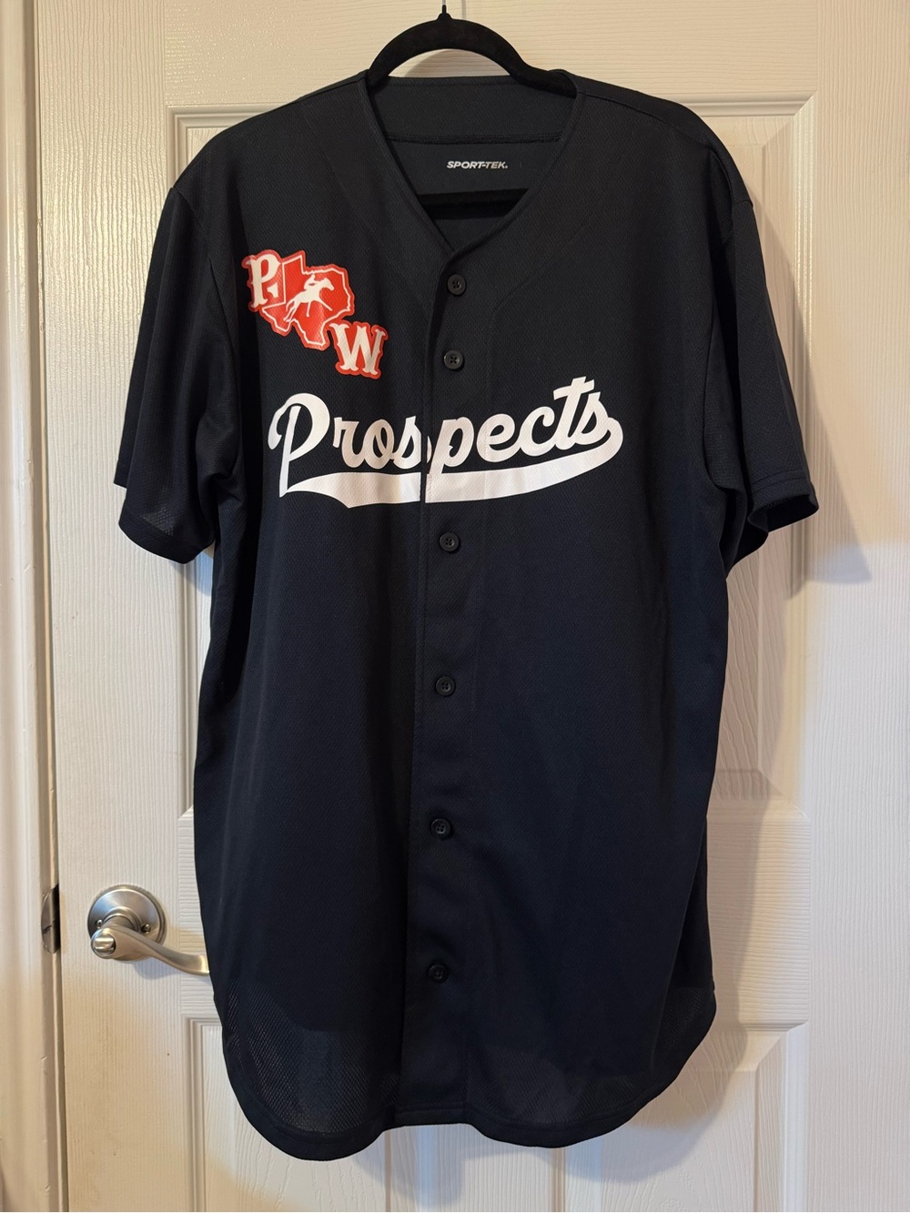 Sport-Tek Black Prospects Button-Up Baseball Jersey
